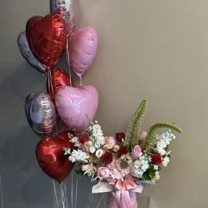 FLOWER BOX WITH BALLOONS