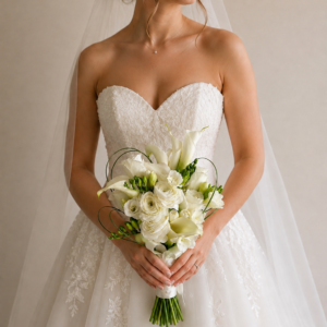 bridal bouquet. white calla lily