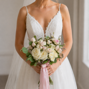 blush & ivory garden bridal bouquet