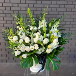 Urn Flower Arrangement. White