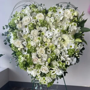 All White Funeral Heart
