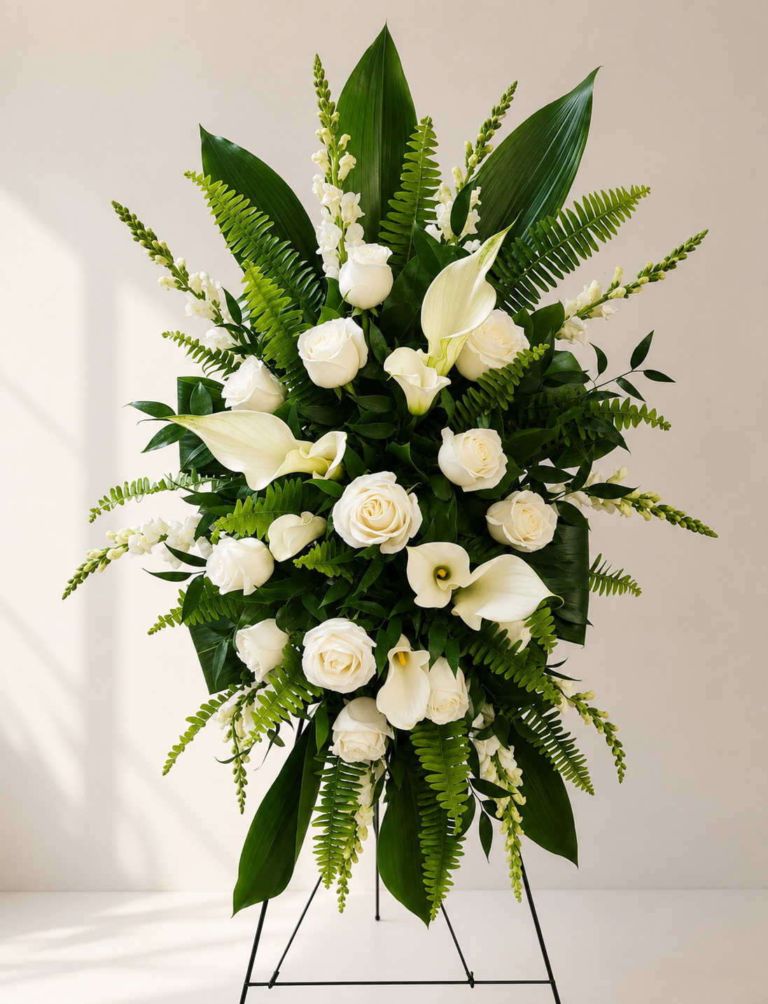 img_5329 funeral spray. white calla lily.