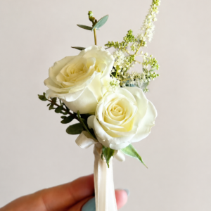 white boutonniere