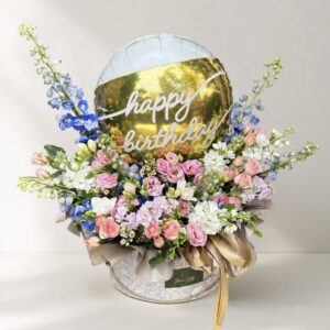 pastel birthday flower box