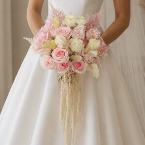 blush romance cascading bridal bouquet